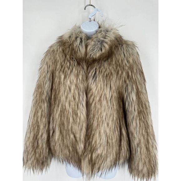 Fur by URF Anthropologie Faux Fur Coat XS - Picture 6 of 7